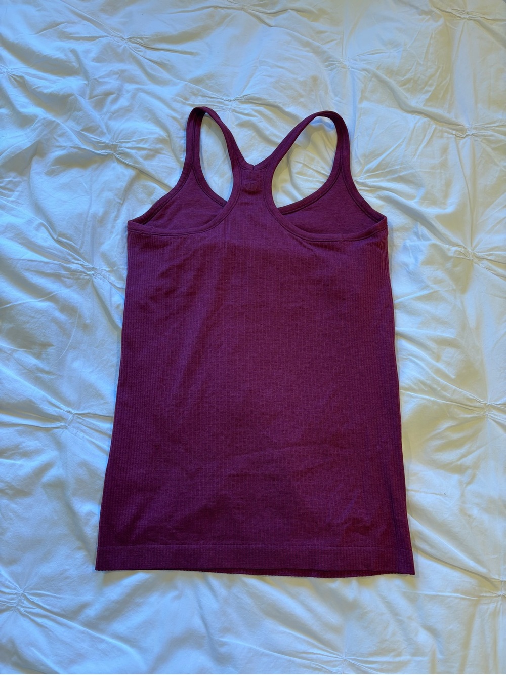 Women’s Ribbed Racerback Tank Top - Berry - Picture 2 of 2